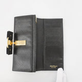 【5me6267】サルヴァトーレフェラガモ 長財布 ヴァラ レザー ブラック ゴールド金具【中古】レディース