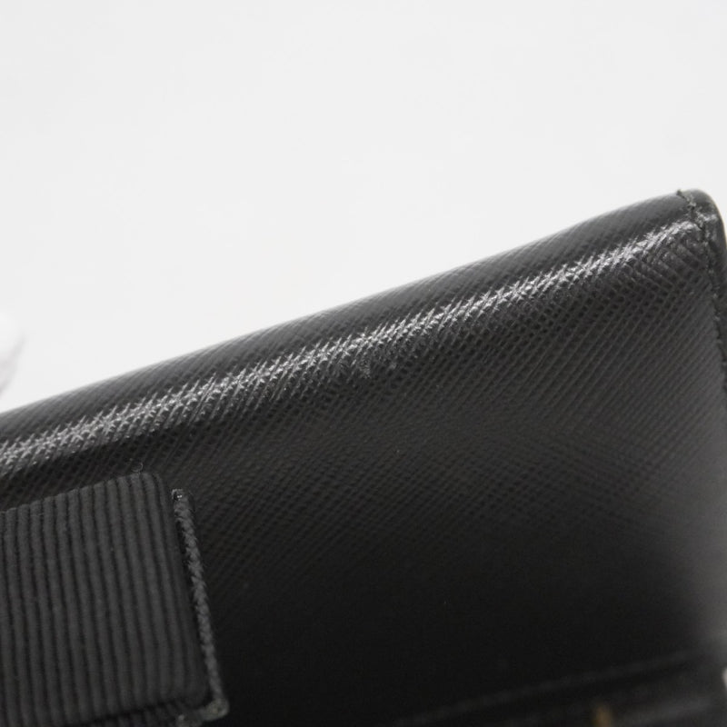 【5me6267】サルヴァトーレフェラガモ 長財布 ヴァラ レザー ブラック ゴールド金具【中古】レディース