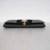 【5me6267】サルヴァトーレフェラガモ 長財布 ヴァラ レザー ブラック ゴールド金具【中古】レディース