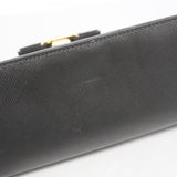 【5me6267】サルヴァトーレフェラガモ 長財布 ヴァラ レザー ブラック ゴールド金具【中古】レディース