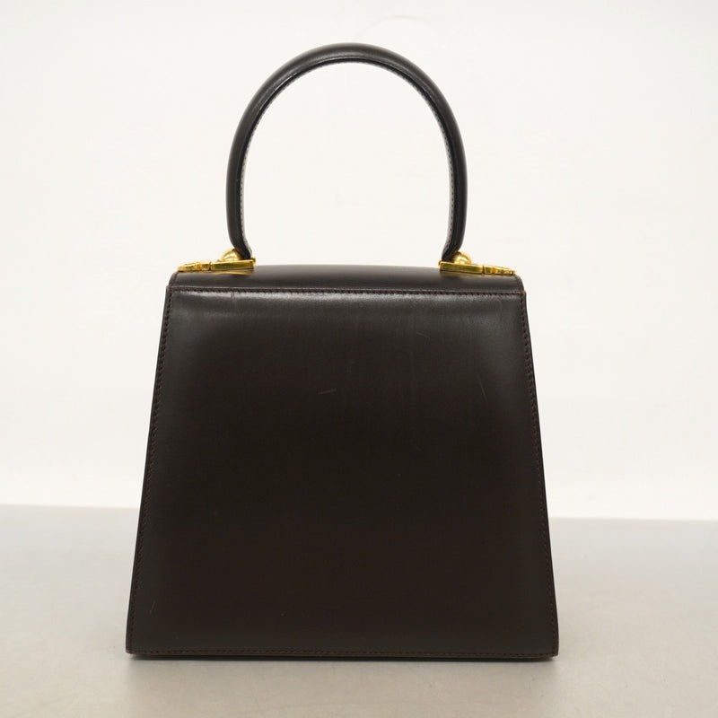 【美品】Ferragamo ガンチーニ ゴールド金具 レザー ハンドバッグ 5me6594】サルヴァトーレフェラガモ ハンドバッグ ガンチーニ