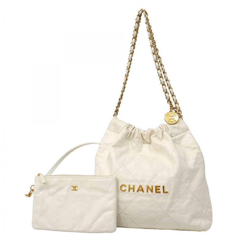 専用です　CHANEL 使用わずか極美品　キャンパス&レザー　ショルダーバッグ 5ob0991-h】シャネル ショルダーバッグ シャネル22 カーフ ホワイト