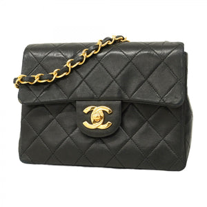 ★最終価格★SALE【5ob0996-h】シャネル ショルダーバッグ ミニマトラッセ チェーンショルダー ラムスキン ブラック ゴールド金具【中古】レディース