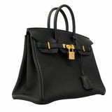 ★SALE【5ob1102-1-h-g】エルメス ハンドバッグ バーキン25 トゴ ブラック ゴールド金具 Y刻印【中古】レディース