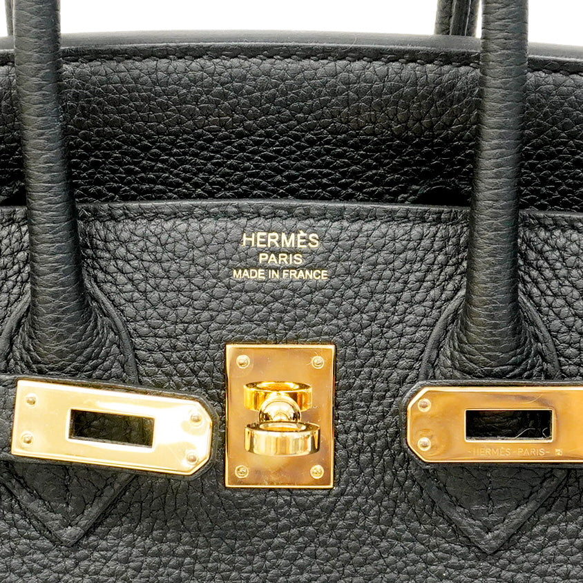 ★SALE【5ob1102-1-h-g】エルメス ハンドバッグ バーキン25 トゴ ブラック ゴールド金具 Y刻印【中古】レディース