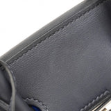 ★SALE【5oc1109-3-e-g】エルメス ハンドバッグ バーキン25コートアコート スイフト タフタージュ キャバン/ブルーサフィール シルバー金具 B刻印【中古】レディース