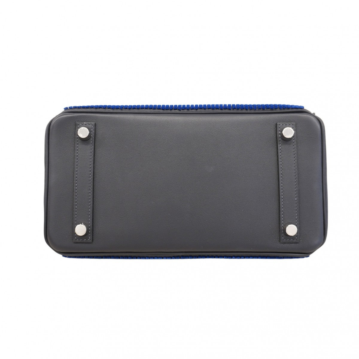 ★SALE【5oc1109-3-e-g】エルメス ハンドバッグ バーキン25コートアコート スイフト タフタージュ キャバン/ブルーサフィール シルバー金具 B刻印【中古】レディース
