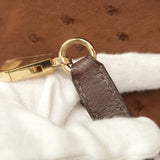 ★SALE【5oe1123-3-h-g】エルメス ハンドバッグ ケリーギリーズ32 オーストリッチ マロンフォンセ/エトリュクス/ムース シャンパンゴールド金具 □Q刻印 2wayバッグ【中古】レディース