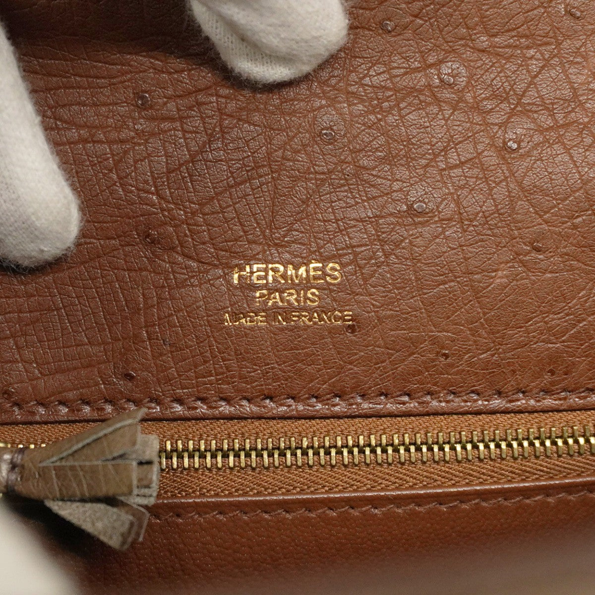 ★SALE【5oe1123-3-h-g】エルメス ハンドバッグ ケリーギリーズ32 オーストリッチ マロンフォンセ/エトリュクス/ムース シャンパンゴールド金具 □Q刻印 2wayバッグ【中古】レディース