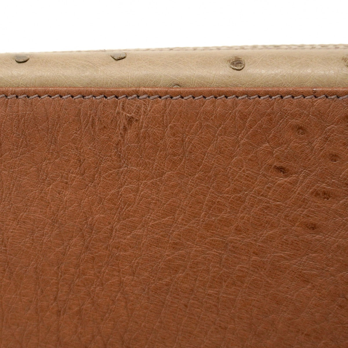 ★SALE【5oe1123-3-h-g】エルメス ハンドバッグ ケリーギリーズ32 オーストリッチ マロンフォンセ/エトリュクス/ムース シャンパンゴールド金具 □Q刻印 2wayバッグ【中古】レディース