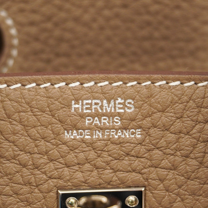 ★最終価格★SALE【5oc2033-g-h】エルメス ハンドバッグ バーキン25 トゴ エトゥープ シルバー金具 W刻印【中古】レディース