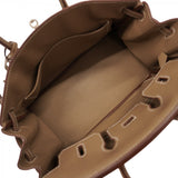 ★最終価格★SALE【5oc2033-g-h】エルメス ハンドバッグ バーキン25 トゴ エトゥープ シルバー金具 W刻印【中古】レディース