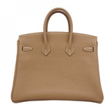 ★最終価格★SALE【5oc2033-g-h】エルメス ハンドバッグ バーキン25 トゴ エトゥープ シルバー金具 W刻印【中古】レディース