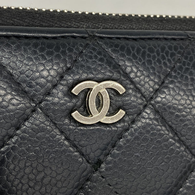 5oc2261-h】シャネル 長財布 マトラッセ キャビアスキン ブラック