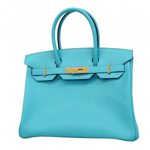★SALE【5oc2329-h】エルメス ハンドバッグ バーキン30 ヴォーエプソン ブルーノール ゴールド金具 D刻印【中古】レディース