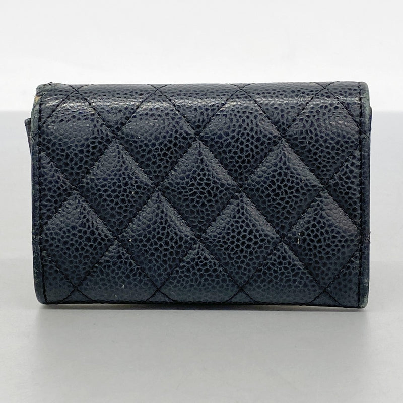 5oc2884】シャネル カードケース マトラッセ キャビアスキン ブラック