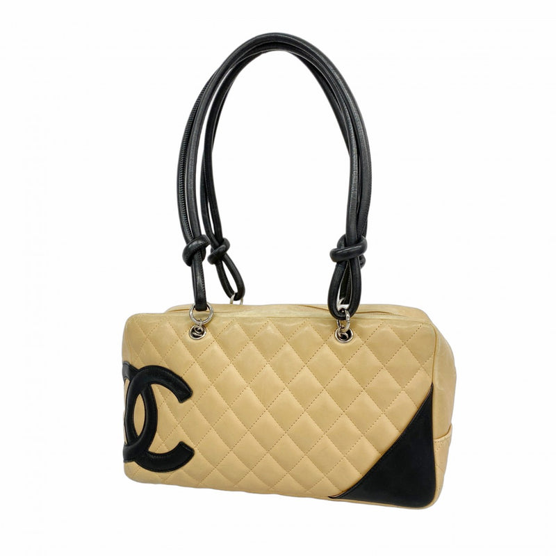 5oc2892】シャネル ショルダーバッグ カンボン ラムスキン ベージュ