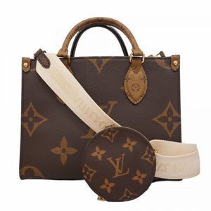 ★SALE【5oc2916-r】ルイヴィトン ハンドバッグ モノグラム・ジャイアント リバース オンザゴーPM  M46373 ブラウン 2wayバッグ【中古】レディース