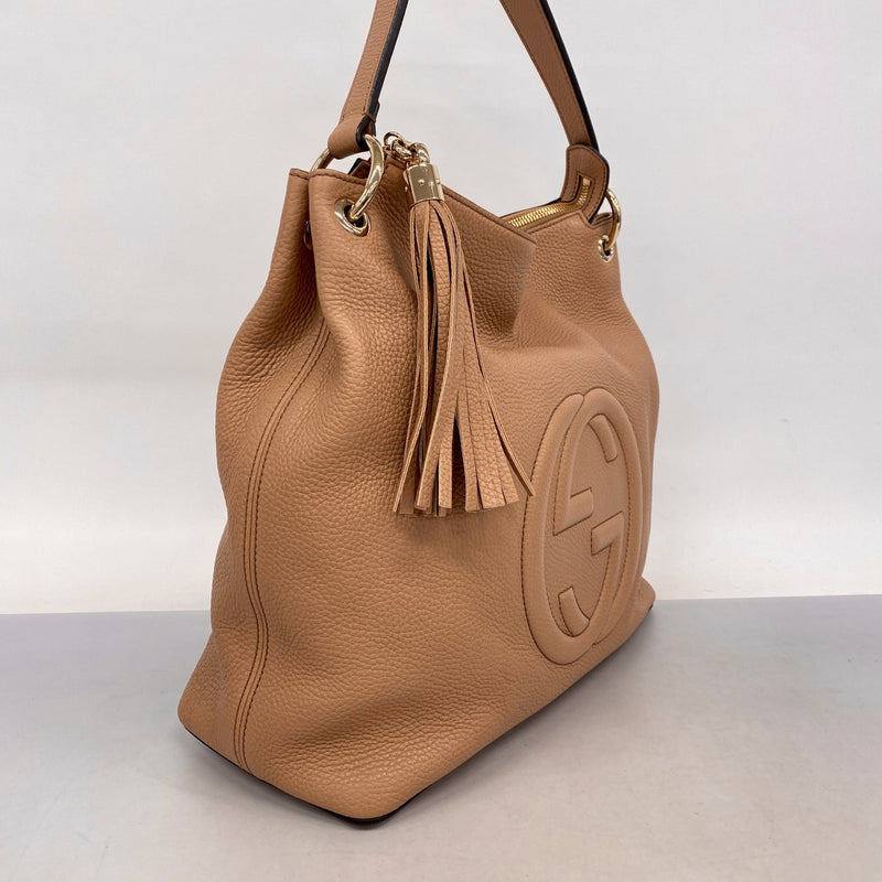 5od3175】グッチ ハンドバッグ ソーホー 536194 レザー ベージュ