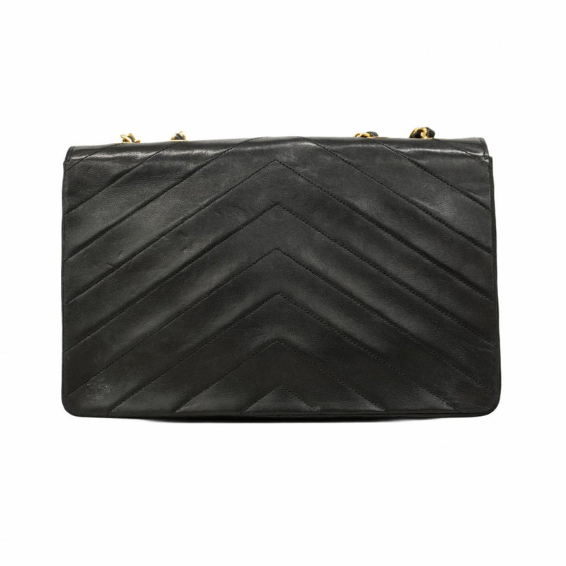 5od3190-h】シャネル ショルダーバッグ Vステッチ Wチェーン