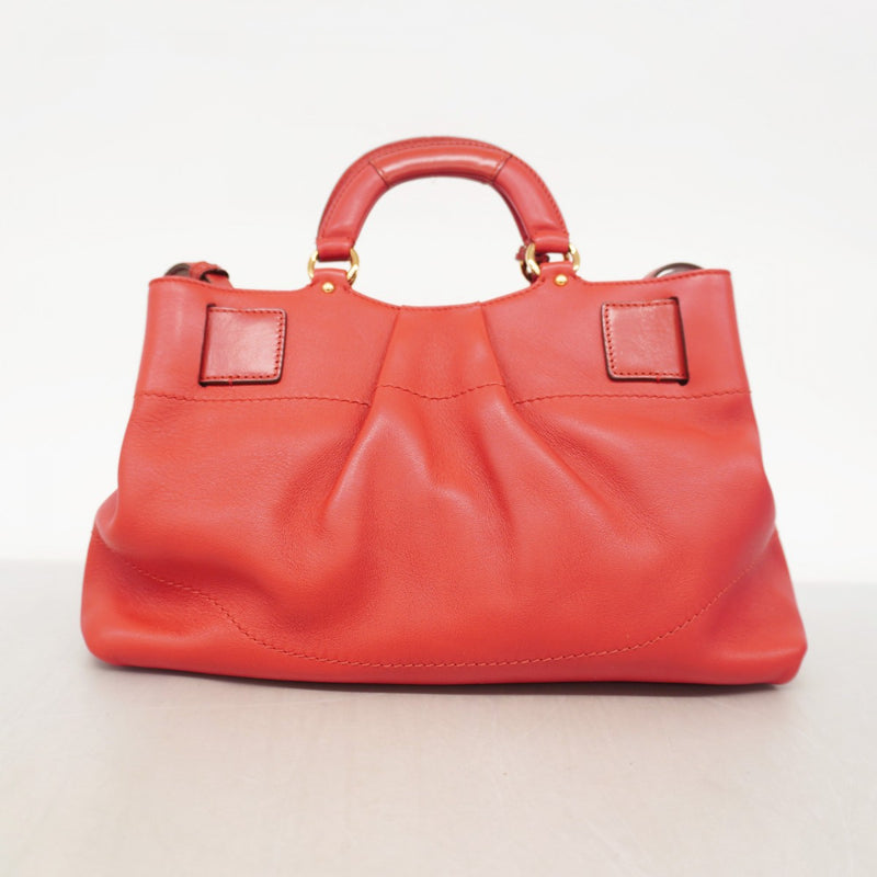 【現行品！美品！✨】サルバトーレフェラガモ トートバッグ ハンド ガンチーニ 赤 ガンチーニバックル付きトートバッグ 赤 By：SALVATORE FERRAGAMO