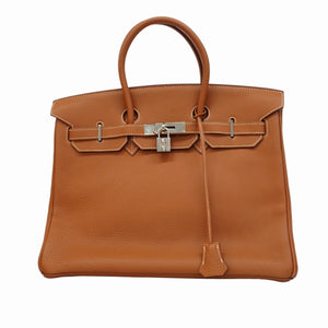 ★SALE【5od3520-h】エルメス ハンドバッグ バーキン35 トゴ ゴールド シルバー金具 □H刻印【中古】レディース