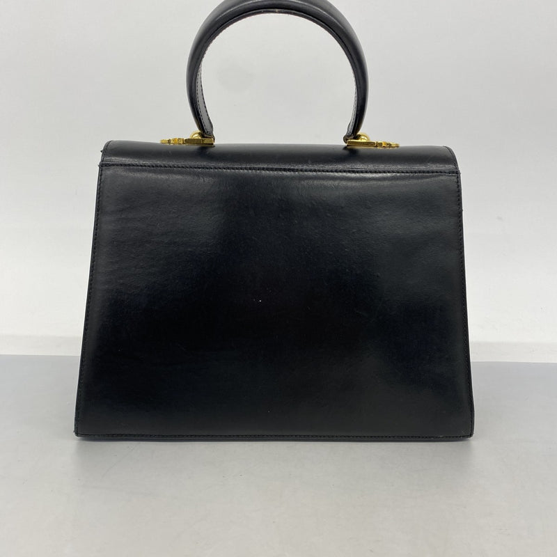 美品✨ サルヴァトーレフェラガモ ハンドバッグ ガンチーニ レザー ブラック ガンチーニ ハンドバッグ レザー ブラック サルヴァトーレフェラガモ