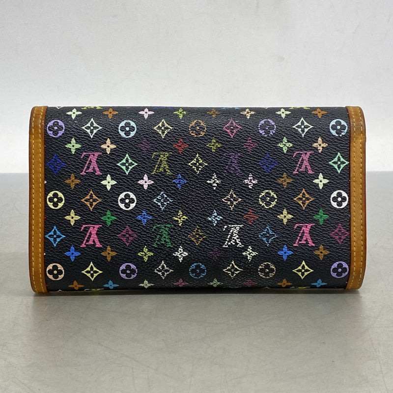 【微美品】ルイヴィトン　マルチカラー 長財布 黒 M92658　3つ折り 5od3731】ルイヴィトン 三つ折り長財布 モノグラム・マルチカラー