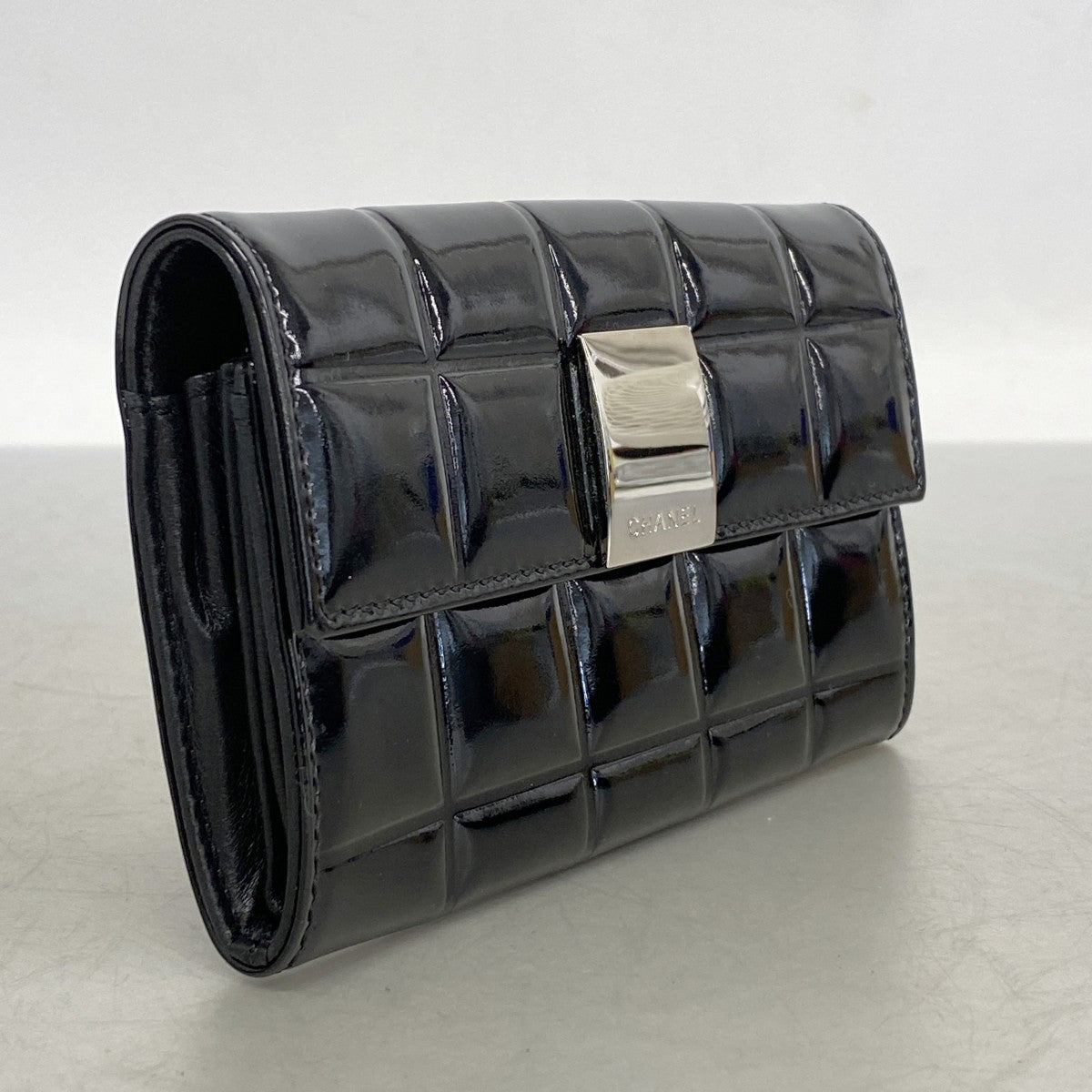 良品　 シャネル　パテントレザー　カードケース　ケース　箱付き 5od3900-h】シャネル カードケース チョコバー パテントレザー