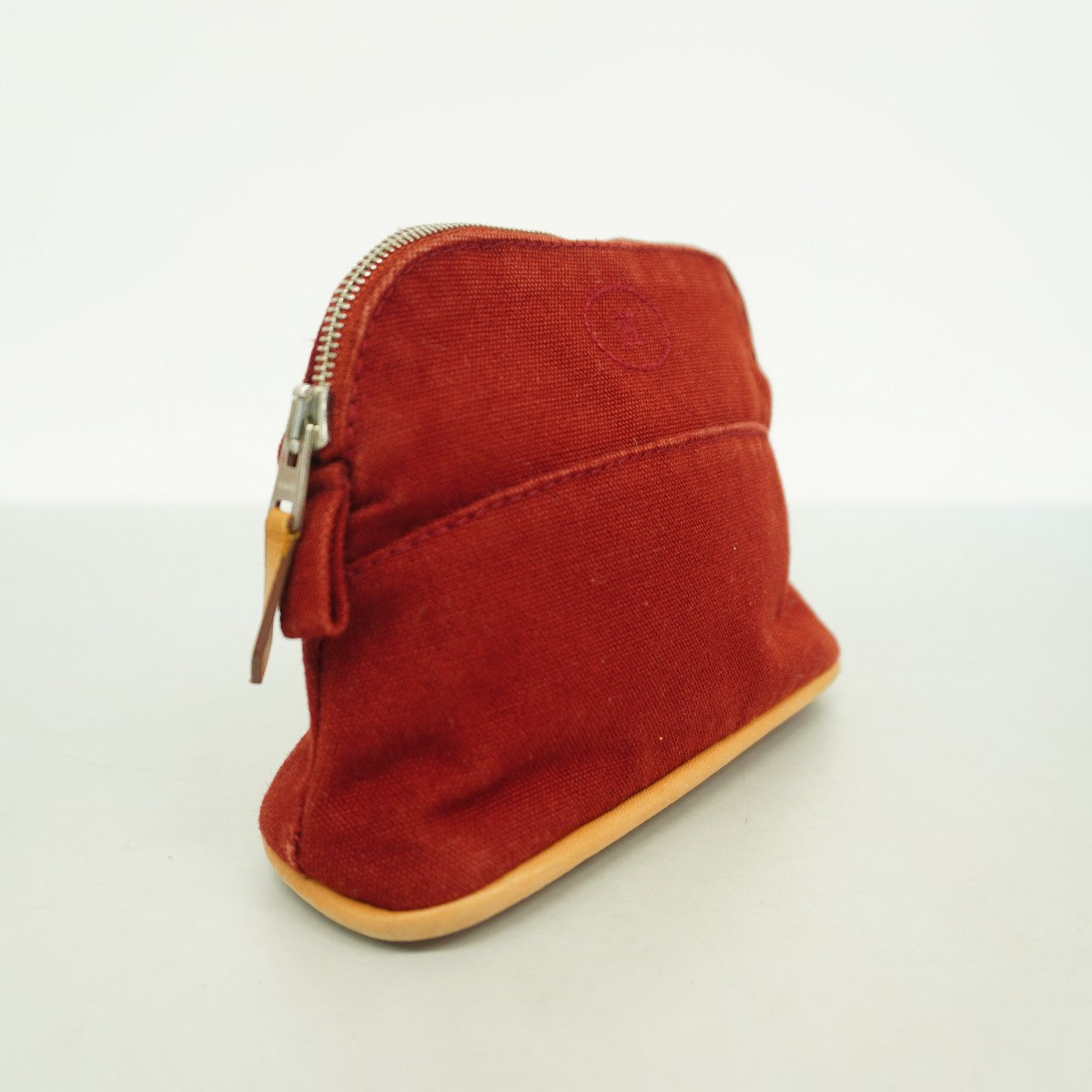 エルメス　ポーチ　レッド 5od3975】エルメス ポーチ ボリードポーチ キャンバス レッド シルバー