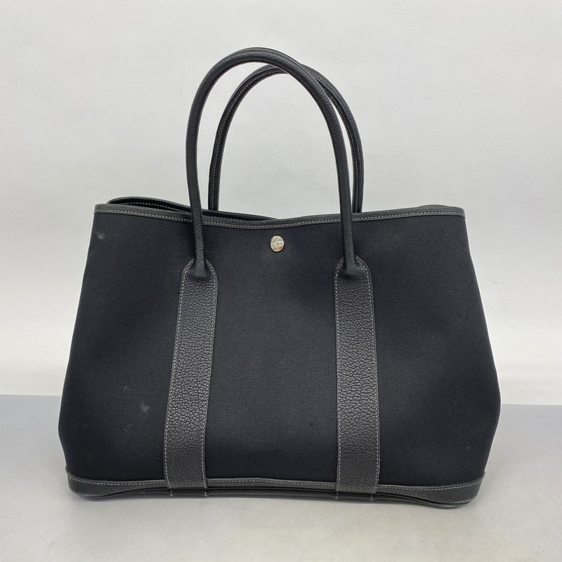 ⭐️ 極美品 エルメス ガーデンパーティ TPM トートバッグ ブラック 鑑定済 HERMES エルメス ガーデンパーティTPM トートバッグ キャンバス