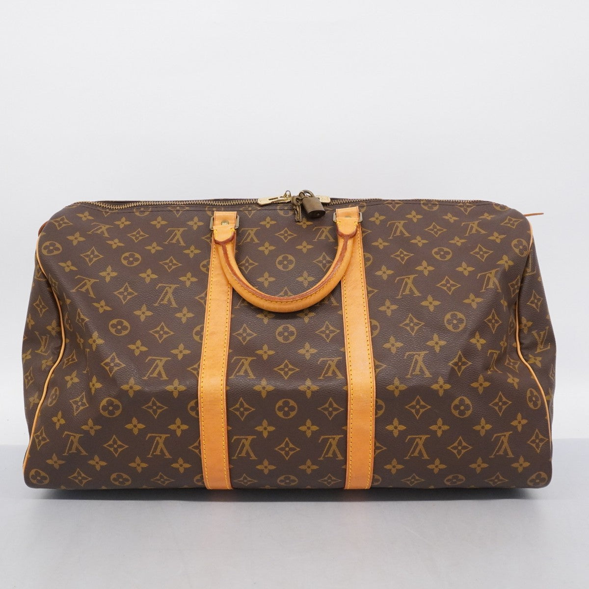 【鑑定済】ルイヴィトン　モノグラム　キーポル50　ボストンバッグ　茶色　ブラウン 鑑定済 ルイヴィトン キーポル50 モノグラム ボストンバッグ ブラウン