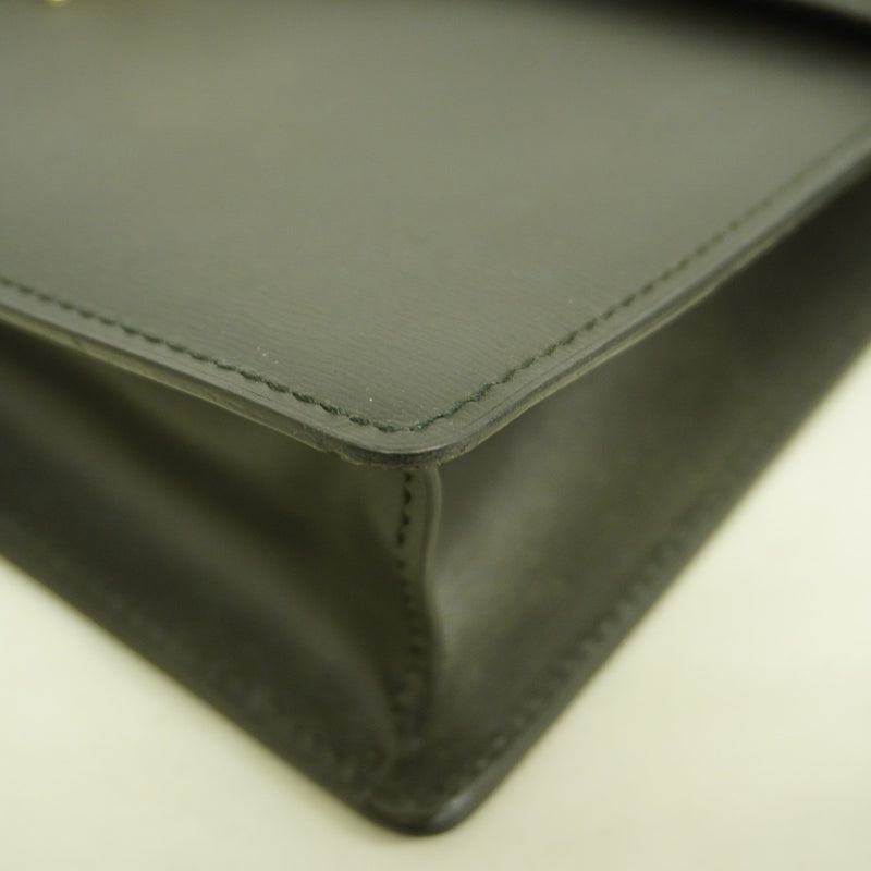 5od4342】カルティエ クラッチバッグ レザー ブラック シルバー金具