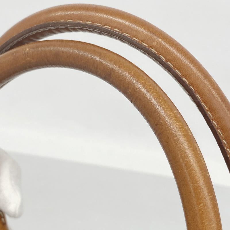 5od4483】セリーヌ ハンドバッグ マカダム PVC ブラウン ゴールド金具