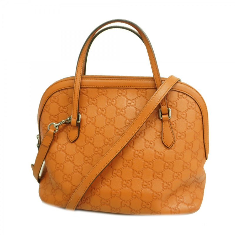 5od4562】グッチ ハンドバッグ グッチシマ 420023 レザー ブラウン