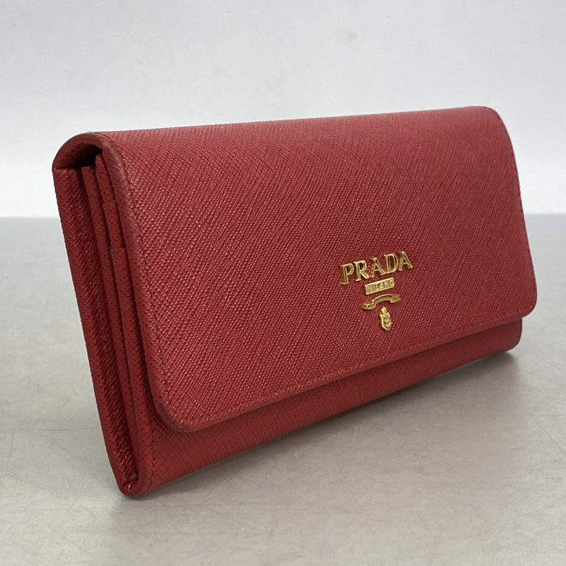希少！新品 プラダサフィアーノ長財布 ROSSO♪ 5od4628】プラダ 長財布 サフィアーノ レザー レッド ゴールド金具