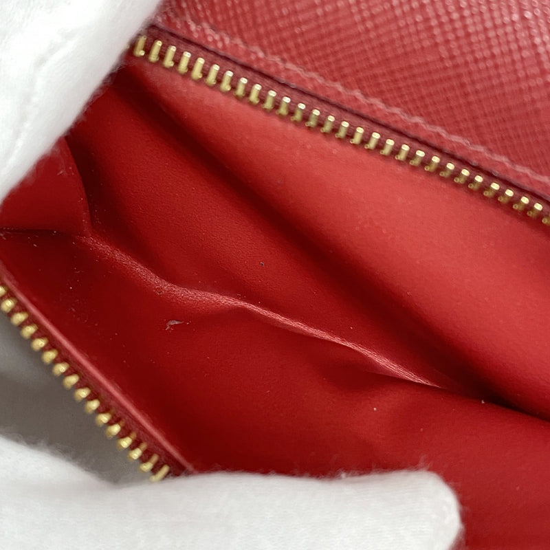 5od4629】プラダ 長財布 サフィアーノ レザー レッド ゴールド金具