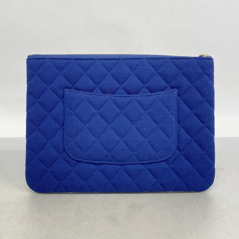 5od4631】シャネル クラッチバッグ マトラッセ コットン ネイビー