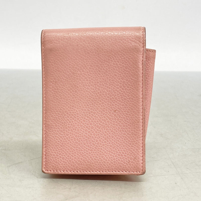 5od4632】シャネル シガレットケース キャビアスキン ピンク ゴールド