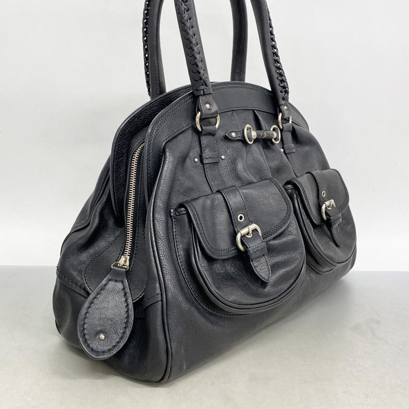 5od4633】クリスチャンディオール ショルダーバッグ レザー ブラック