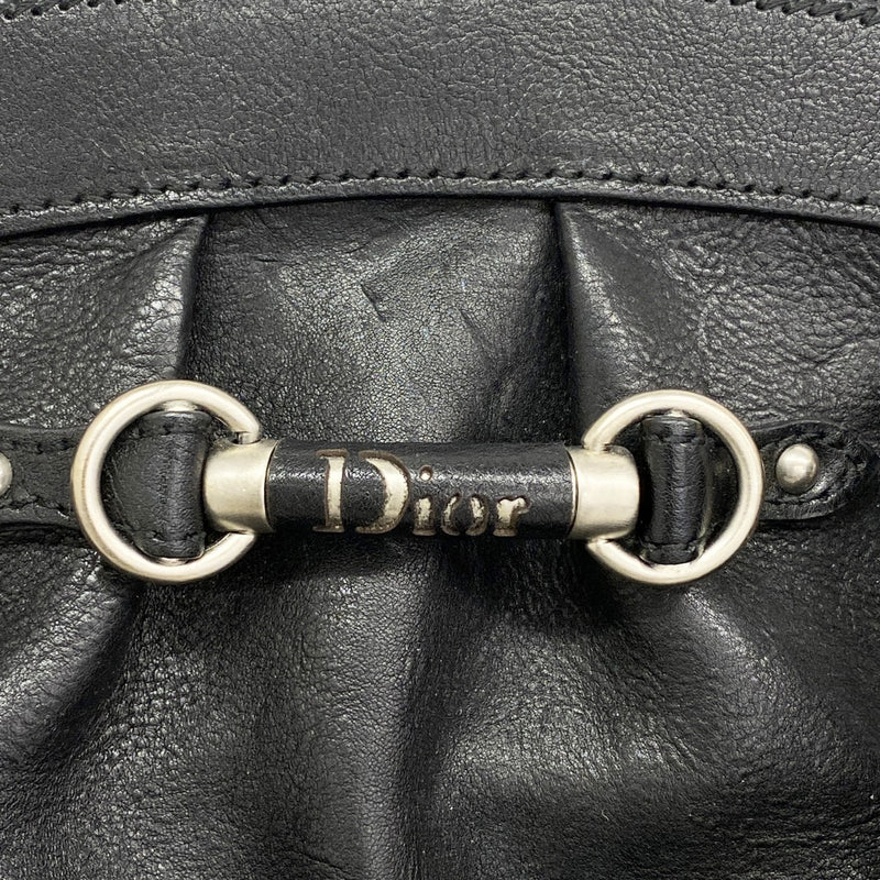 5od4633】クリスチャンディオール ショルダーバッグ レザー ブラック