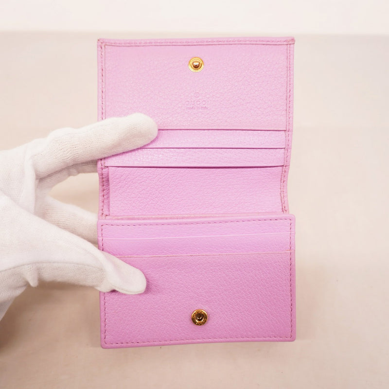 5od4691】グッチ 財布 GGマーモント 499783 レザー ピンク ゴールド