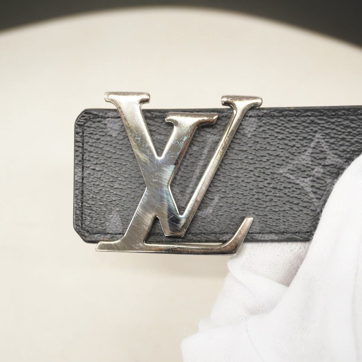 5od4714】ルイヴィトン ベルト モノグラム・エクリプス サンチュールLV