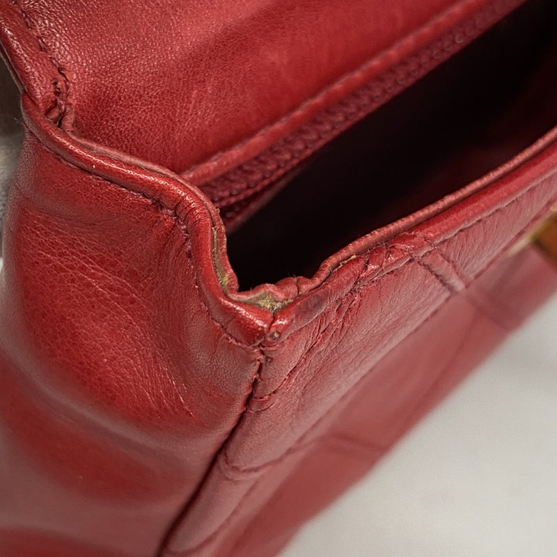 5od4803】シャネル ウエストバッグ ビコローレ ラムスキン レッド