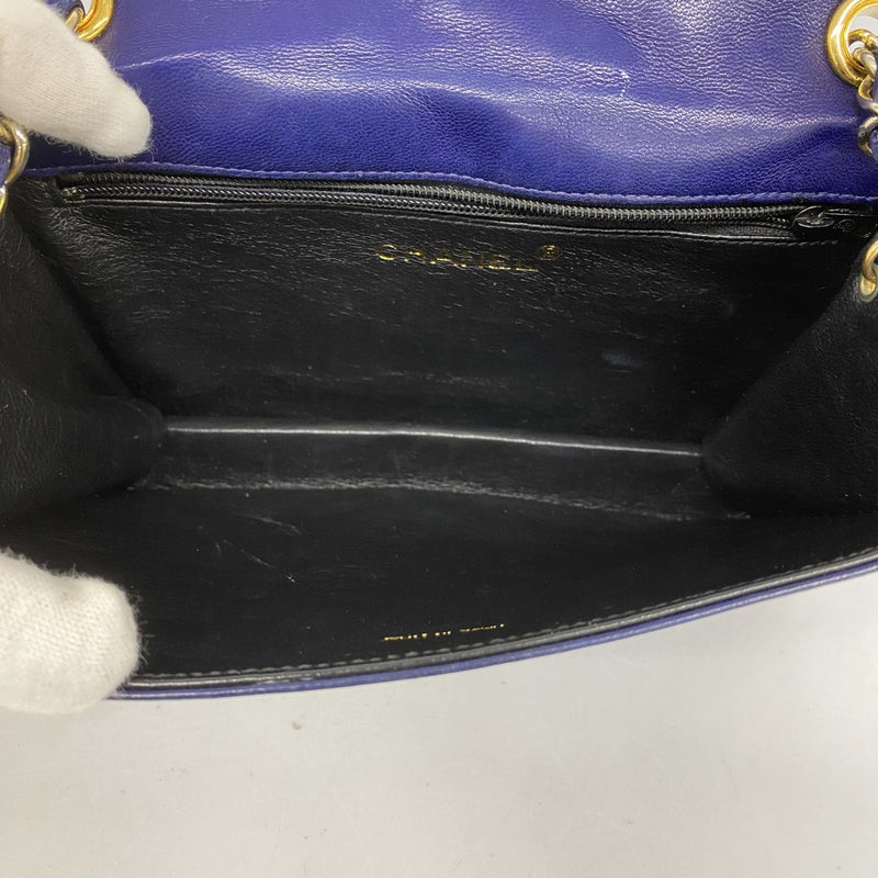 極 美品 箱 袋付 シャネル ラムスキン フリンジ ショルダーバッグ ネイビー 5od4818】シャネル ショルダーバッグ マトラッセ ラムスキン ネイビー