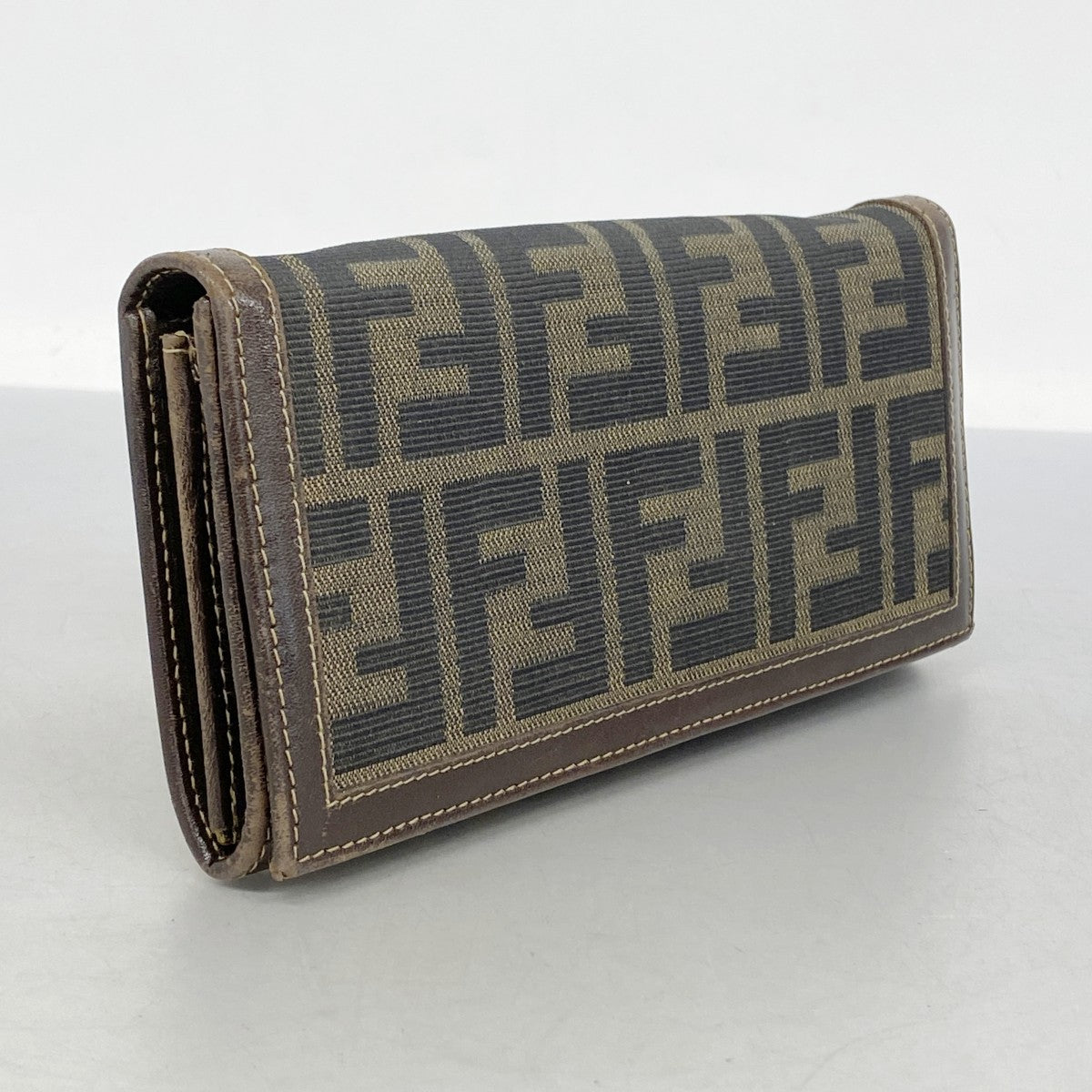 5oe4907】フェンディ 長財布 ズッカ ナイロンキャンバス ブラウン
