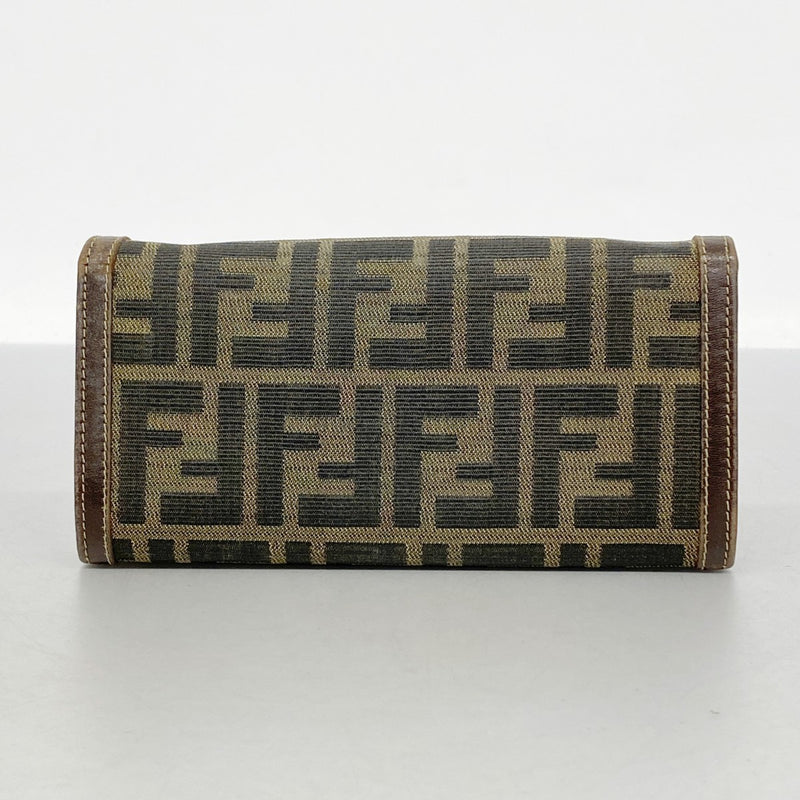 5oe4907】フェンディ 長財布 ズッカ ナイロンキャンバス ブラウン