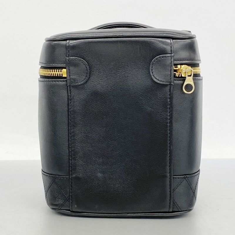 5oe4910】シャネル バニティバッグ ビコローレ ラムスキン ブラック