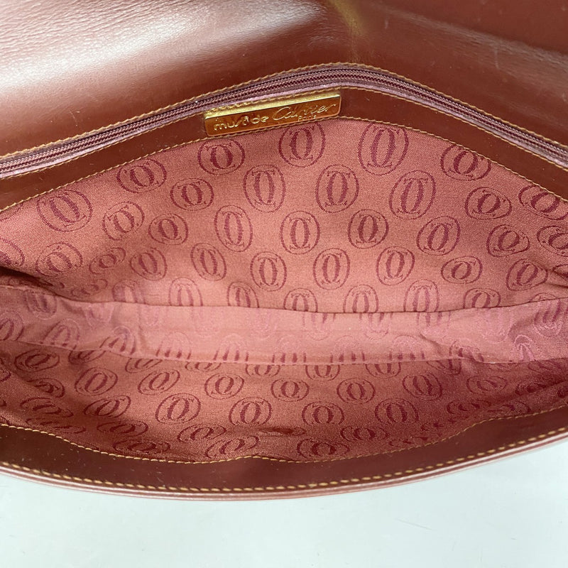 5oe4939-r】カルティエ クラッチバッグ マスト レザー ボルドー