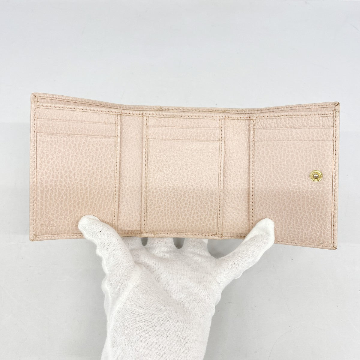 5oe4940-r】グッチ 三つ折り財布 GGマーモント 474746 レザー ピンク